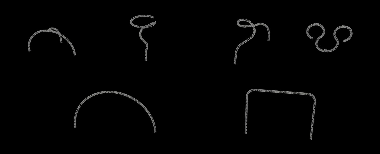 Visualizations of truss construction designs